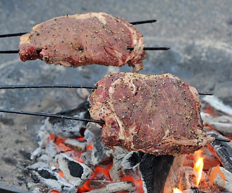 Campfire Steak on a Stick